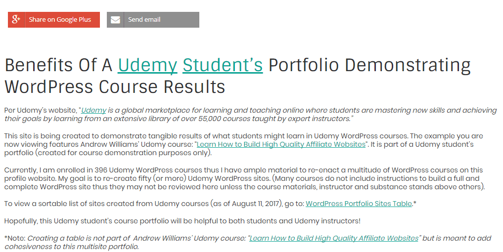 Udemy Student's Portfolio Corrected