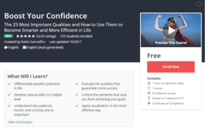 A1 Resource FREE Udemy Courses Oct 28 2017 Boost Your Confidence