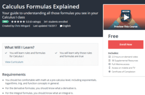 A1 Resource FREE Udemy Courses Oct 28 2017 Calculus Formulas Explained