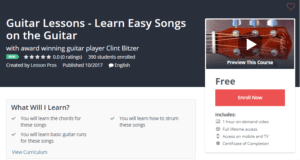 A1 Resource FREE Udemy Courses Oct 28 2017 Guitar Lessons Learn Easy Songs on the Guitar