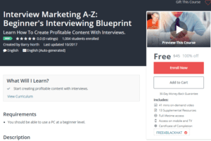A1 Resource FREE Udemy Courses Oct 28 2017 Interview Marketing A Z Beginners Interviewing Blueprint