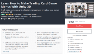 A1 Resource FREE Udemy Courses Oct 28 2017 Learn How to Make Trading Card Game Menus With Unity 3D