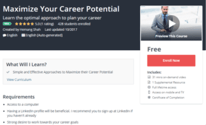 1 Resource FREE Udemy Courses Oct 28 2017 Maximize Your Career Potential
