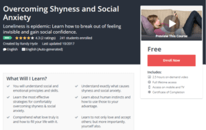 A1 Resource FREE Udemy Courses Oct 28 2017 Overcoming Shyness and Social Anxiety
