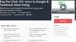 A1 Resource FREE Udemy Courses Oct 28 2017 Pay Per Click 101 Intro to Google and Facebook Advertising