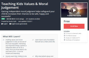A1 Resource FREE Udemy Courses Oct 28 2017 Teaching Kids Values and Moral Judgement