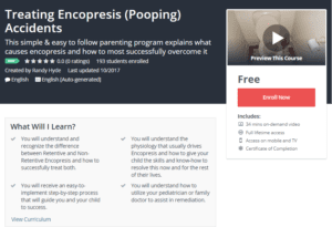 A1 Resource FREE Udemy Courses Oct 28 2017 Treating Encopresis Pooping Accidents