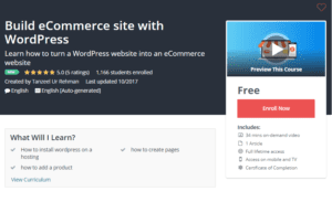 A1 Resource FREE Udemy Courses Oct 30 2017 Build eCommerce site with WordPress