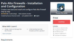A1 Resource FREE Udemy Courses Oct 30 2017 Palo Alto Firewalls Installation and Configuration
