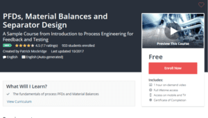A1 Resource FREE Udemy Courses Oct 31 2017 PFDs Material Balances and Separator Design
