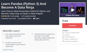 A1 Resource FREE Udemy Courses October 27 2017 Learn Pandas Python 3 And Become A Data Ninja