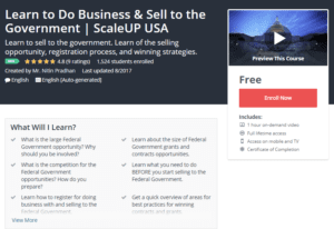 A1 Resource FREE Udemy Courses October 27 2017 Learn to Do Business and Sell to the Government ScaleUP USA