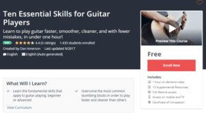 A1 Resource FREE Udemy Courses October 27 2017 Ten Essential Skills for Guitar Players