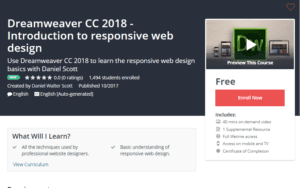 A1 Resource FREE Udemy Courses October 27 2017 Dreamweaver CC 2018 Introduction to responsive web design
