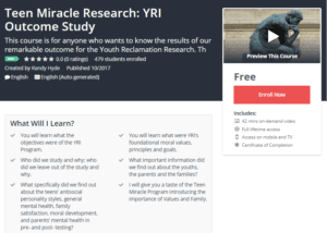 A1 Resource FREE Udemy Courses October 27 2017 Teen Miracle Research YRI Outcome Study