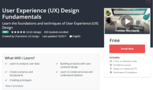 A1 Resource FREE Udemy Courses October 27 2017 User Experience UX Design Fundamentals