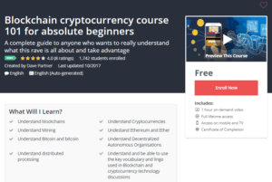 A1 Resources Free Udemy Courses October 26, 2017 - Blockchain cryptocurrency course 101 for absolute beginners
