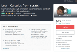 A1 Resources Udemy Courses October 26, 2017 - Learn Calculus from scratch NOT FREE