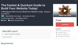 A1 Resources Free Udemy Courses October 26, 2017 - The Easiest and Quickest Guide to Build Your Website Today
