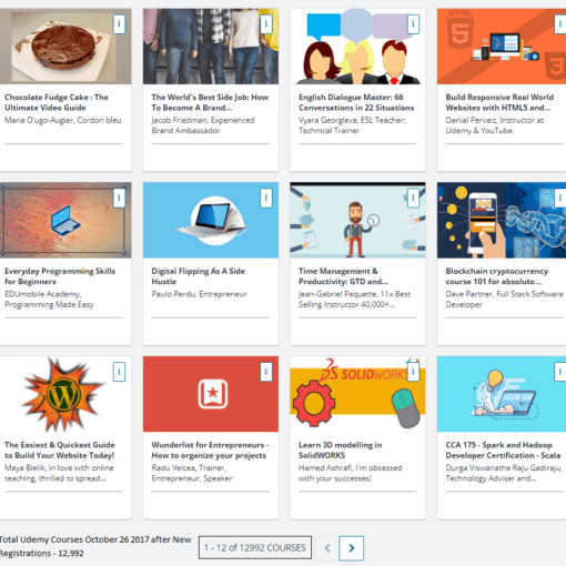 A1 Resources Total Udemy Courses October 26, 2017 - 12,992