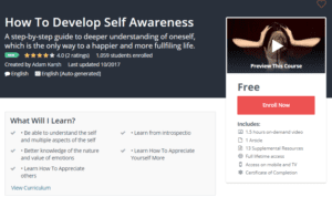 Free Udemy Courses October 26, 2017 - How To Develop Self Awareness