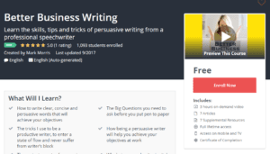 Free Udemy October 25, 2017 -Better Business Writing