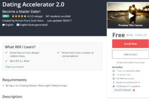 Free Udemy October 25, 2017 - Dating Accelerator 2 0
