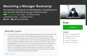 Udemy FREE - October  23, 2017: Becoming a Manager Bootcamp