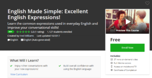 FREE Udemy October 23, 2017 - English Made Simple Excellent English Expressions