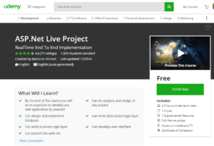 Udemy Free Oct 20 2017: ASP.Net Live Project