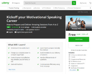 Udemy Free Oct 20 2017: Kickoff your Motivational Speaking Career