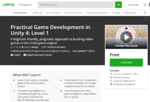 Udemy Free Oct 20 2017: Practical Game Development in Unity 4 Level 1