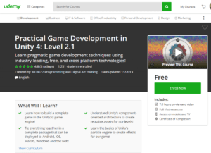 Udemy Free Oct 20 2017: Practical Game Development in Unity 4 Level 2.1