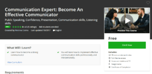 Udemy Free Oct 22, 2017: Communication Expert Become An Effective Communicator