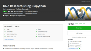 Udemy Free Oct 22, 2017:  DNA Research using Biopython