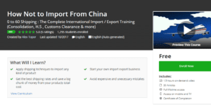 Udemy Free Oct 22, 2017: How Not to Import From China