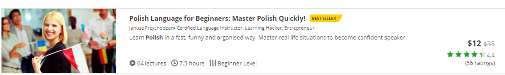 Udemy course "Polish Language for Beginners: Master Polish Quickly!"