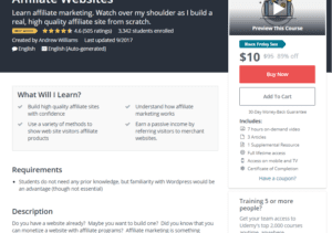 A1 Resource Affiliate Udemy Course - NOT FREE Check for Sales – Learn how to Build High Quality Affiliate Websites