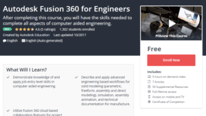 A1 Resource FREE Udemy Courses Nov 1, 2017- Autodesk Fusion 360 for Engineers