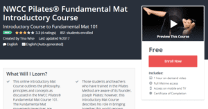 A1 Resource FREE Udemy Courses Nov 1, 2017 - NWCC Pilates Fundamental Mat Introductory Course