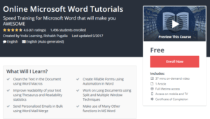A1 Resource FREE Udemy Courses Nov 1, 2017 - Online Microsoft Word Tutorials