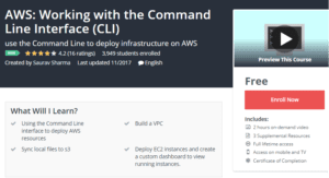 A1 Resource FREE Udemy Courses Nov 11, 2017 – AWS Working with the Command Line Interface CLI