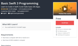A1 Resource FREE Udemy Courses Nov 11, 2017 – Basic Swift 3 Programming