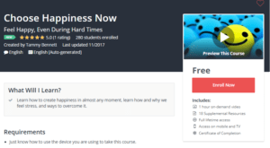 A1 Resource FREE Udemy Courses Nov 11, 2017 – Choose Happiness Now