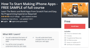 A1 Resource FREE Udemy Courses Nov 11, 2017 – How To Start Making iPhone Apps FREE SAMPLE of full course