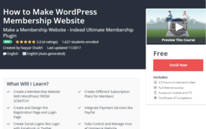 A1 Resource FREE Udemy Courses Nov 11, 2017 – How to Make WordPress Membership Website
