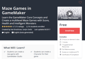 A1 Resource FREE Udemy Courses Nov 11, 2017 – Maze Games in GameMaker
