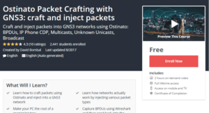 A1 Resource FREE Udemy Courses Nov 11, 2017 – Ostinato Packet Crafting with GNS3 craft and inject packets