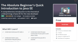 A1 Resource FREE Udemy Courses Nov 11, 2017 – The Absolute Beginners Quick Introduction to Java EE