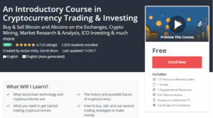 A1 Resource FREE Udemy Courses Nov 12, 2017 – An Introductory Course in Cryptocurrency Trading and Investing